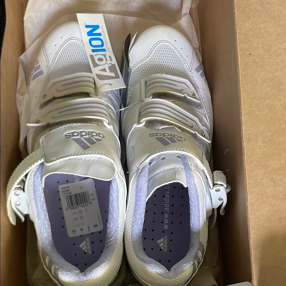 Adidas Karma White and Orchid Cycling Shoes